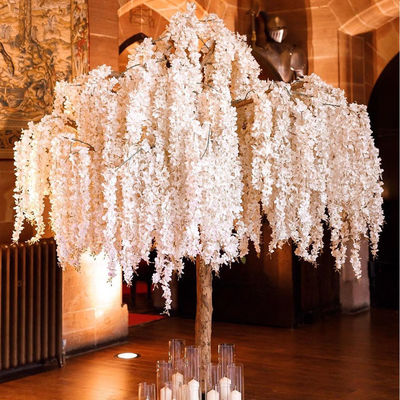 ODM Wisteria Fake Flower Trees ، شجرة الوستارية المصنوعة من الألياف الزجاجية للداخلية